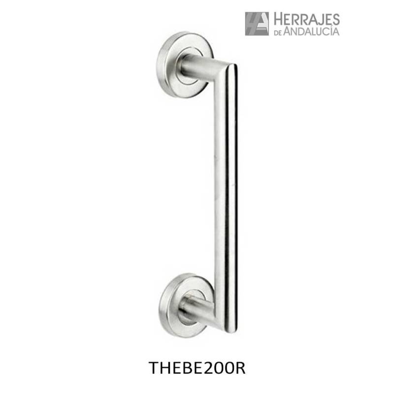 Manillón Hebe con rosetas de acero inoxidable 200 mm | Herrajes de Andalucía