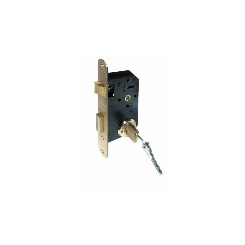 Cerradura para puertas de madera Modelo U10P entrada 50mm canto redondo-Herrajes de Andalucía