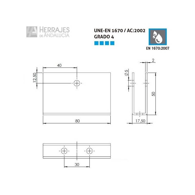 Pinza WPF-02 Lateral Inox 304 | Herrajes de Andalucía