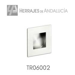 Tirador de embutir cuadrado 70x70mm acero inox aisi-304 c/c