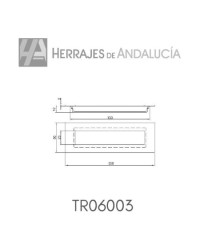 Tirador de embutir rectangular 150x50mm inox aisi-304 c/c