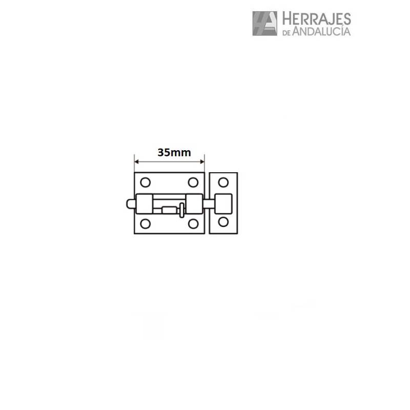 Pasador A-600 cromo brillo 35 mm | Herrajes de Andalucía