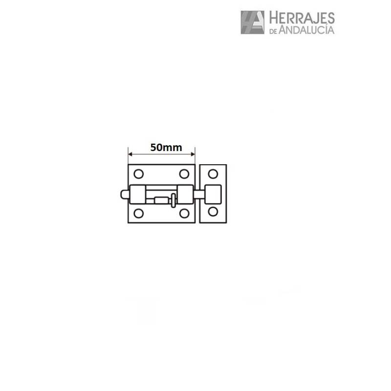 Cerrojo A-602 50mm cromo brillo | Herrajes de Andalucía