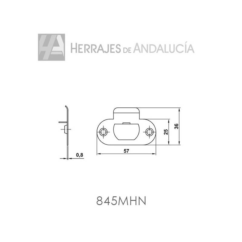 Picaporte Niquelado Máquina 8/45mm | Herrajes de Andalucía