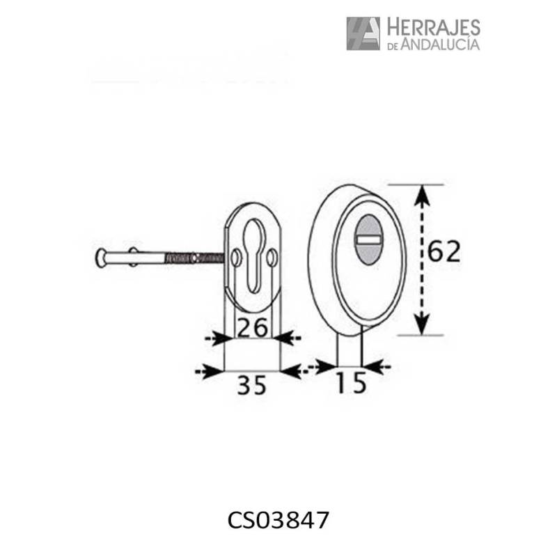 Escudo cerrado de seguridad niquelado satinado 62 mm – Herrajes de Andalucía