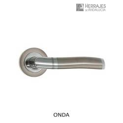 Manivela Onda bicolor níquel y cromo | Herrajes de Andalucía