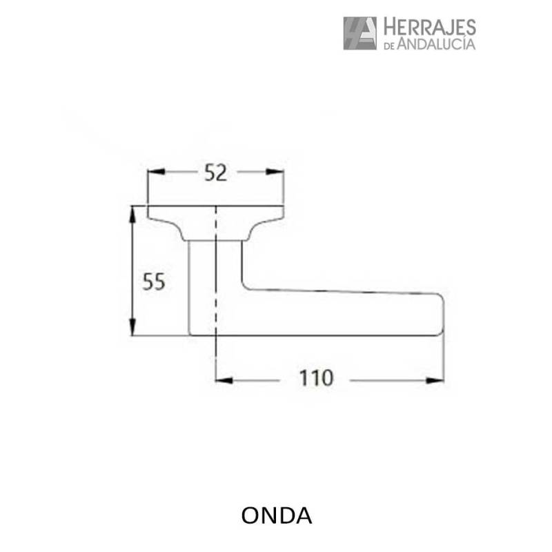 Manivela Onda bicolor níquel y cromo | Herrajes de Andalucía