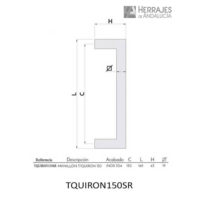 Manillón Quirón Inox 304 150 mm | Herrajes de Andalucía