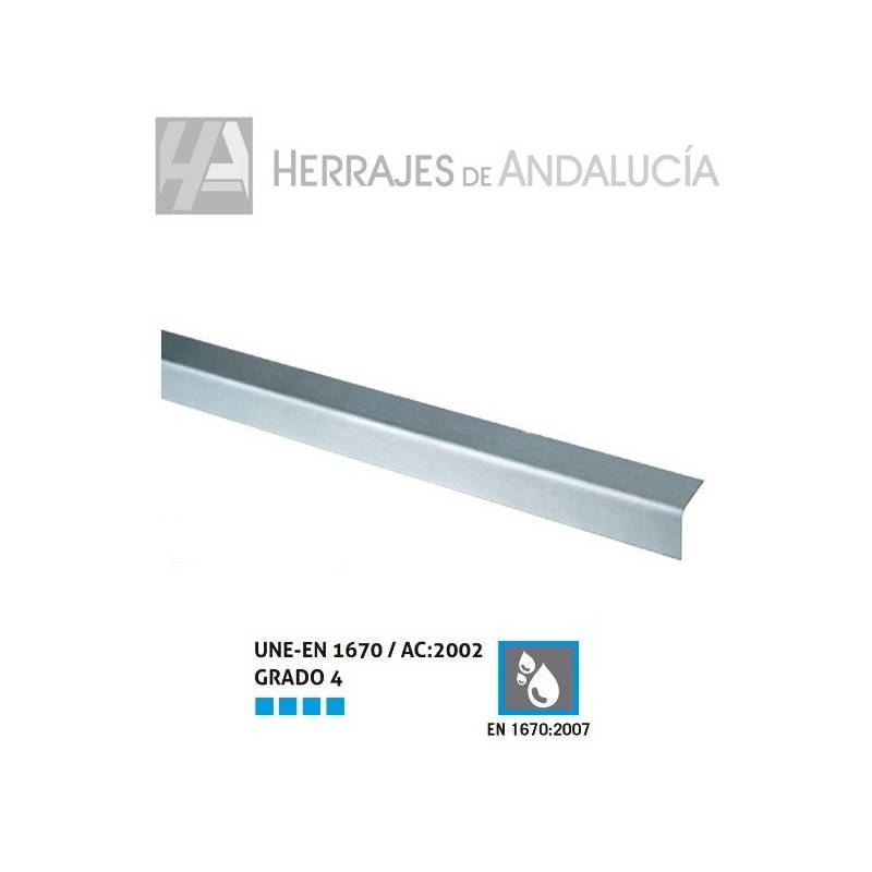 Perfil L exterior inox 180 cm cabina sanitaria | Herrajes de Andalucía