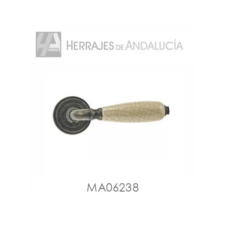Manivelas Rústicas Marfil Craquelé 123 mm | Herrajes de Andalucía
