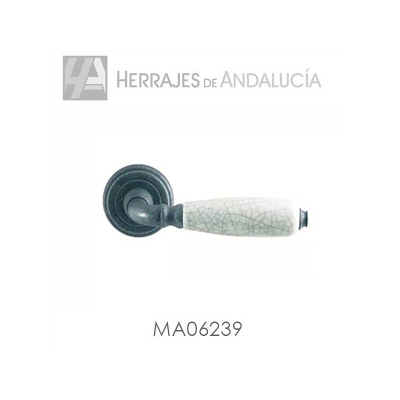 Juego de manivelas rústicas marfil craquelé – Herrajes de Andalucía
