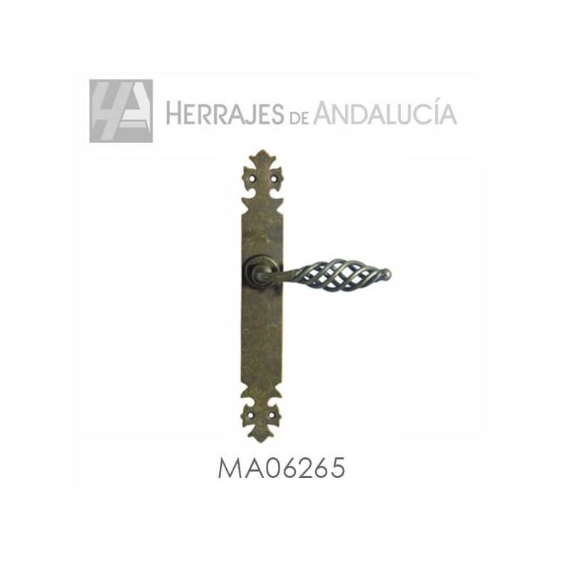 Juego Manivela Farolillo Rústico Envejecido 286x40 mm | Herrajes de Andalucía