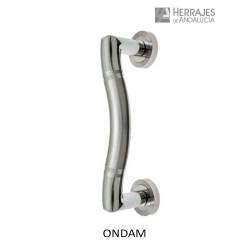 MANILLON CON ROSETAS DE ZAMAK NIQUEL SATINADO Y CROMADO MODELO ONDA.. 260mm