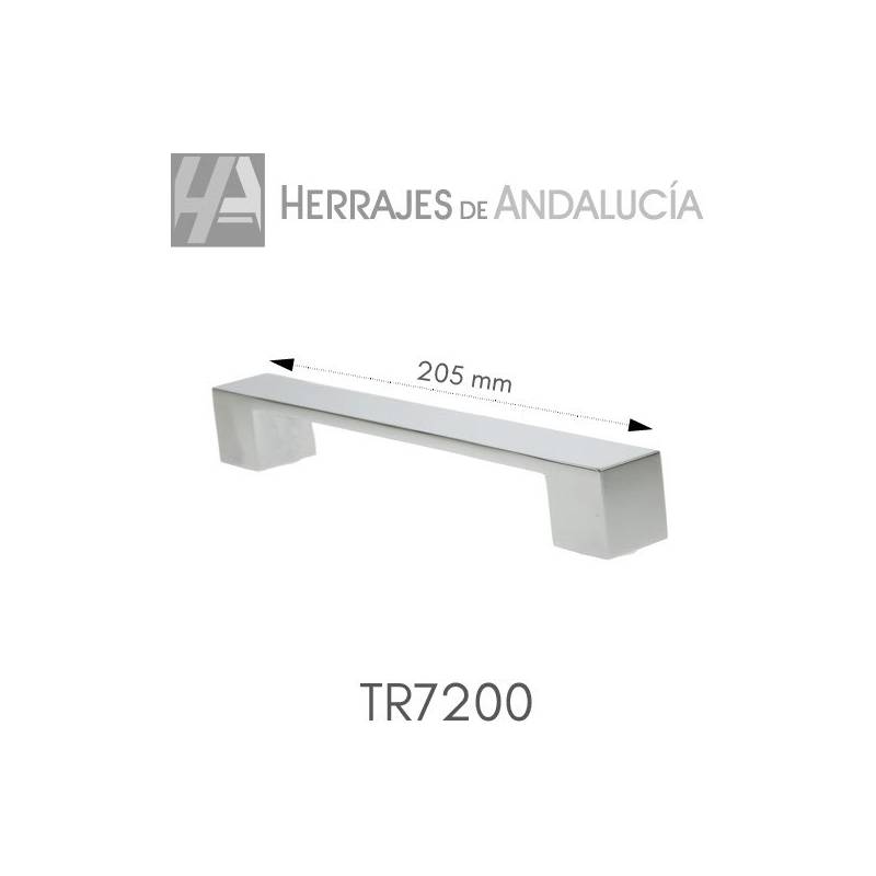 Tirador Ícaro 205mm níquel satinado doble eje 160/192 mm | Herrajes de Andalucía