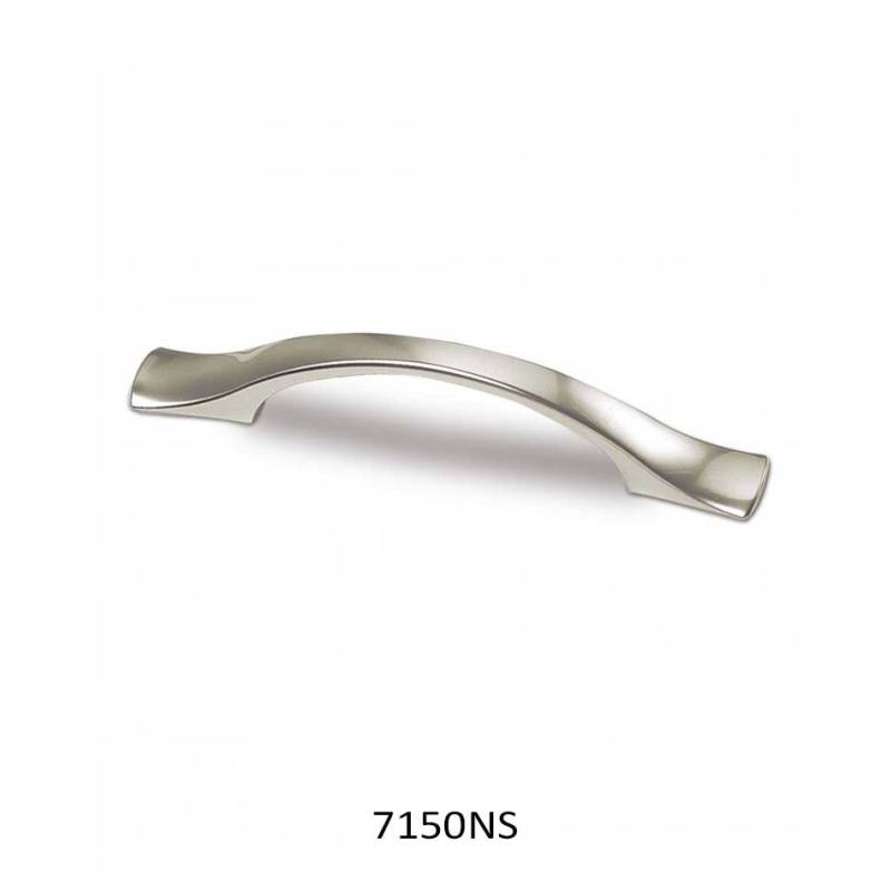Tirador Mueble Curva 96mm Níquel Satinado | Herrajes de Andalucía