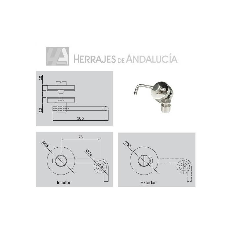 Muletilla Corredera Cabina Sanitaria Inox | Herrajes de Andalucía