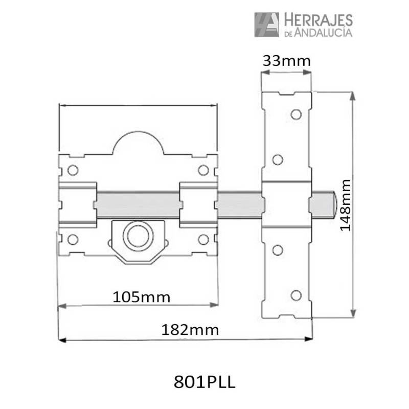Cerrojo Pintado Llave Iguales 1101L/105 | Herrajes de Andalucía