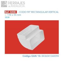 Codo rectangular vertical 90º