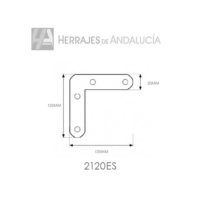 Escuadra bicromatada 2/120 acero | Herrajes de Andalucía