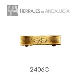 Tirador Flor Cuero Mate 130 mm | Herrajes de Andalucía