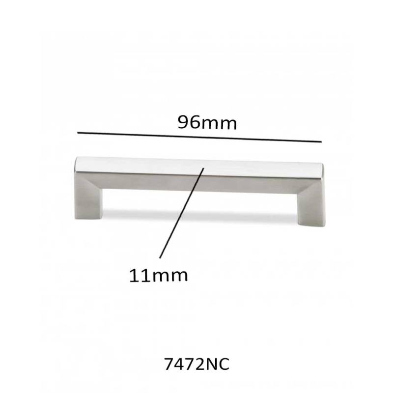 Tirador Square níquel cepillado 96 mm | Herrajes de Andalucía