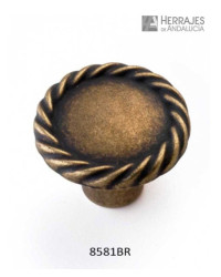 Pomo rope con forma de cuerda acabado: bronce rÚstico 34mm