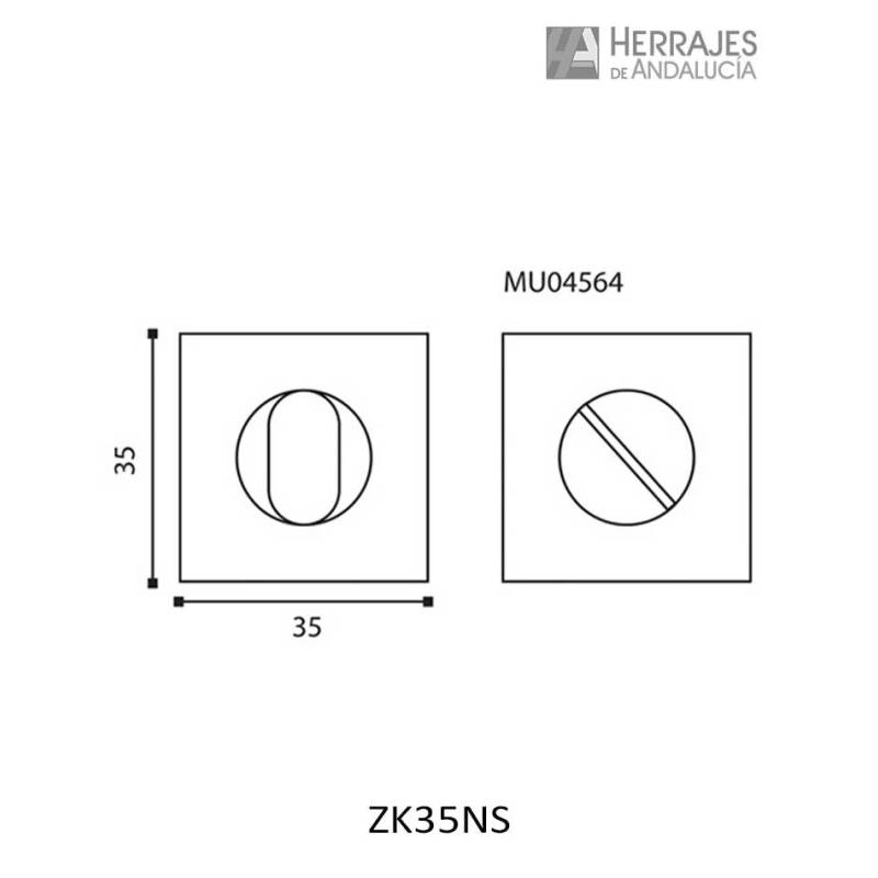 Condena puertas de paso 35x35mm niquelada | Herrajes de Andalucía
