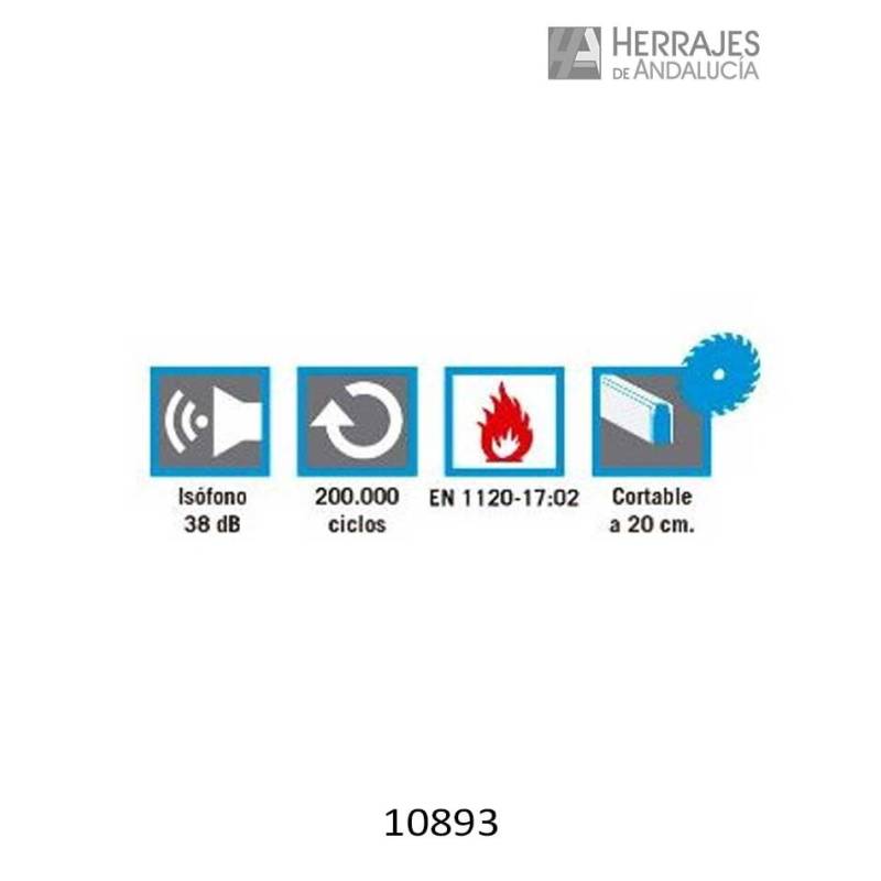 Burlete 400 Mini Isófono 38 dB | Herrajes de Andalucía