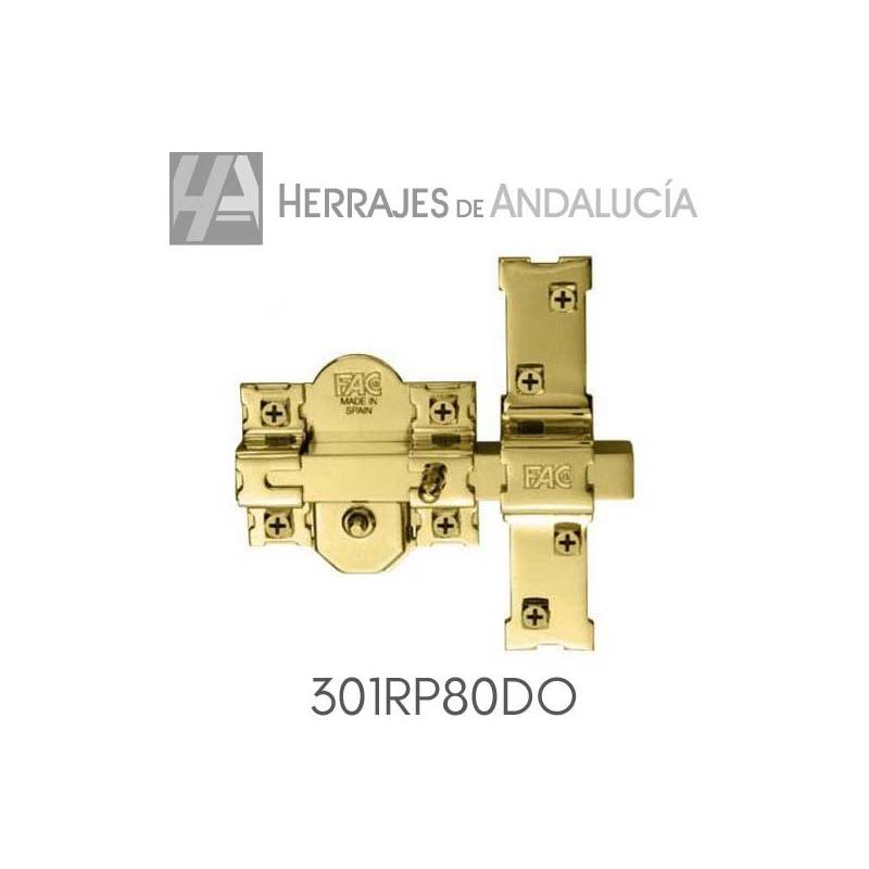 Cerrojo FAC 301RP/80 Sistema R Bombillo Redondo + Cadena | Herrajes de Andalucía