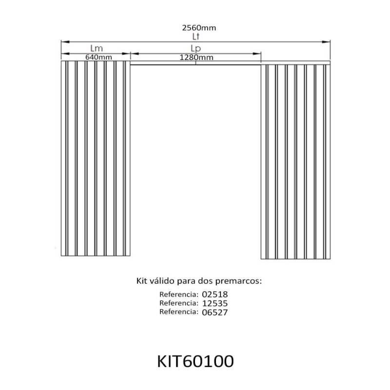 Kit unión premarcos yeso 60x60x100cm | Herrajes de Andalucía
