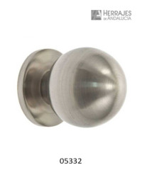 Pomo bola de aluminio niquelado satinado 28mm
