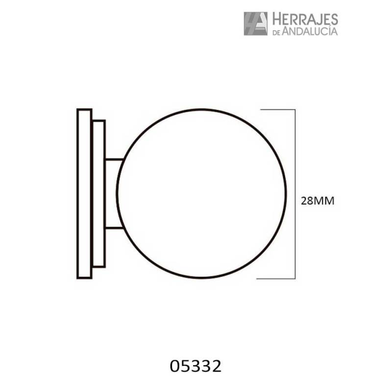 Pomo Bola Ø28 mm Aluminio Níquel Satinado | Herrajes de Andalucía