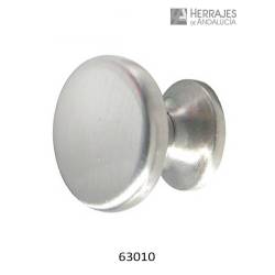 Pomo Chato Plano Ø28 mm Zamak Níquel Satinado | Herrajes de Andalucía