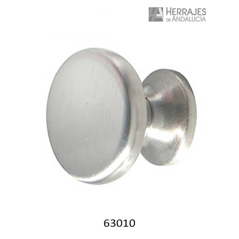 Pomo Chato Plano Ø28 mm Zamak Níquel Satinado | Herrajes de Andalucía