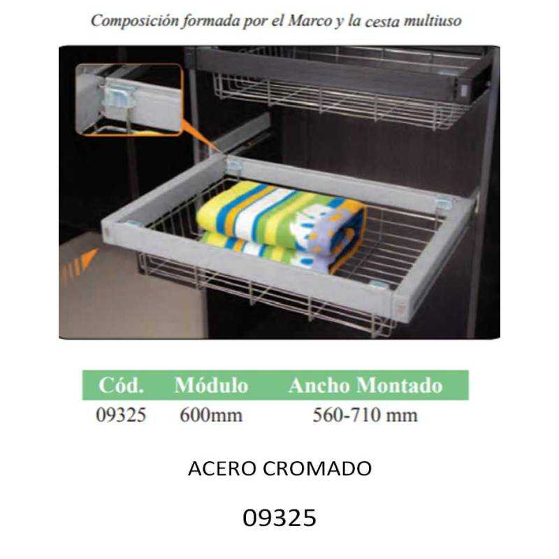 Cesta Multiuso Armarios 600 mm Cromada | Herrajes de Andalucía