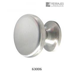Pomo chato plano niquelado satinado 34mm