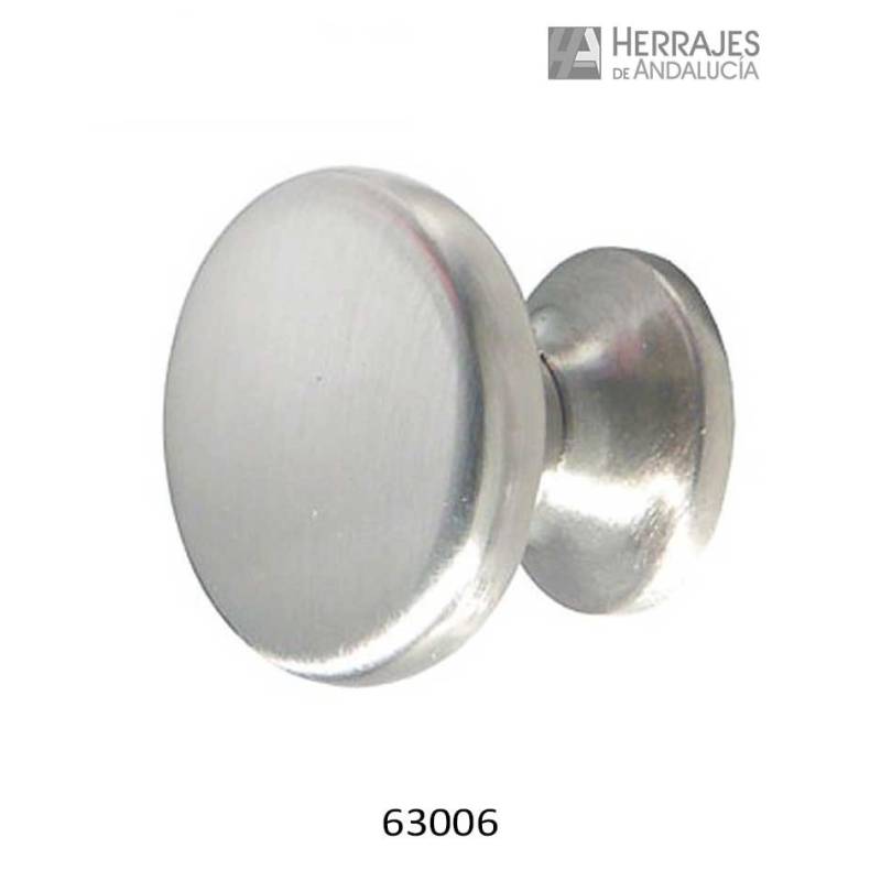 Pomo Chato Plano Ø34 mm Zamak Níquel Satinado | Herrajes de Andalucía