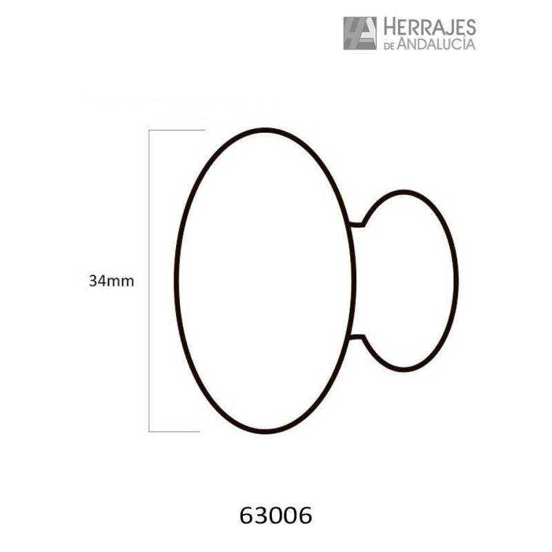 Pomo Chato Plano Ø34 mm Zamak Níquel Satinado | Herrajes de Andalucía