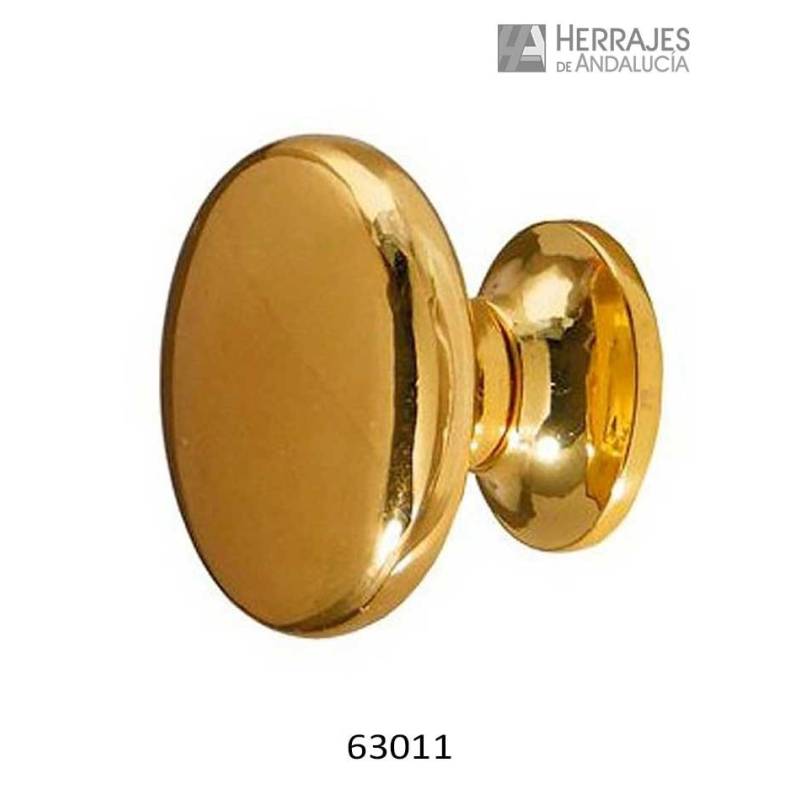 Pomo Chato Plano Ø28 mm Zamak Dorado | Herrajes de Andalucía