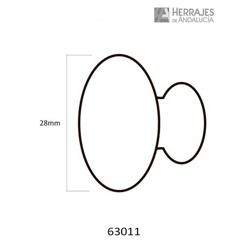 Pomo Chato Plano Ø28 mm Zamak Dorado | Herrajes de Andalucía