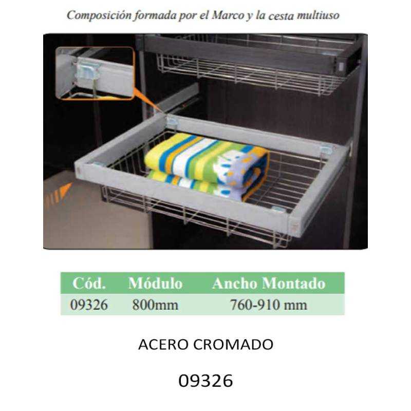 Cesta Multiuso 800 mm acero cromado hasta 30kg | Herrajes de Andalucía