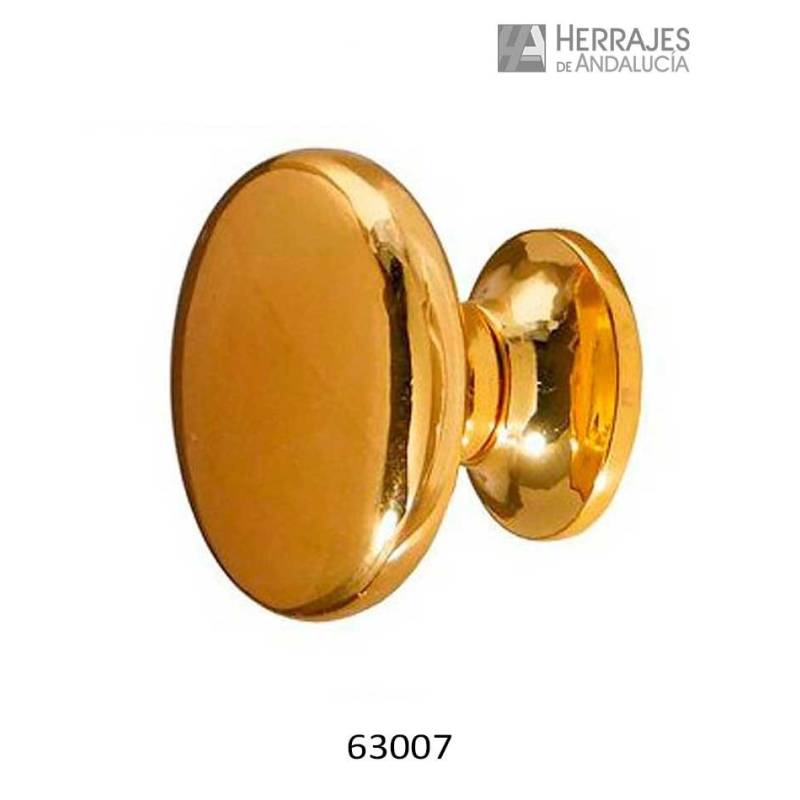 Pomo Chato Plano Ø34 mm Zamak Dorado | Herrajes de Andalucía