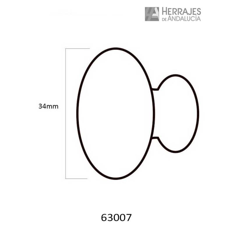 Pomo Chato Plano Ø34 mm Zamak Dorado | Herrajes de Andalucía