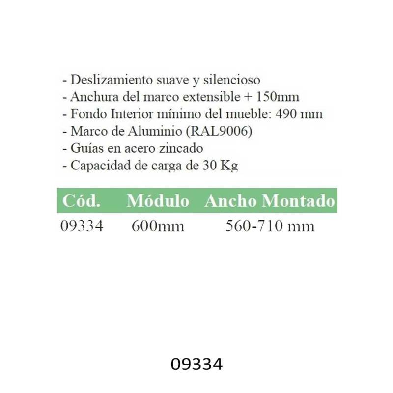 Pantalonero Marco 600 mm | Herrajes de Andalucía