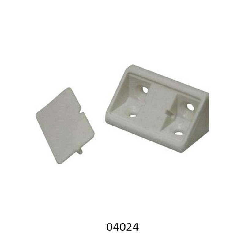 Escuadra de Mueble Plástico con Tapa Doble Blanco | Herrajes de Andalucía