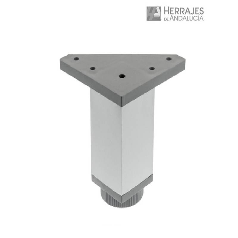 Pata cuadrada aluminio 80 mm regulable – Herrajes de Andalucía