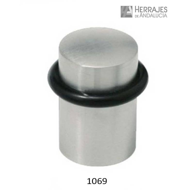 Tope puerta níquel satinado Ø30 mm | Herrajes Andalucía