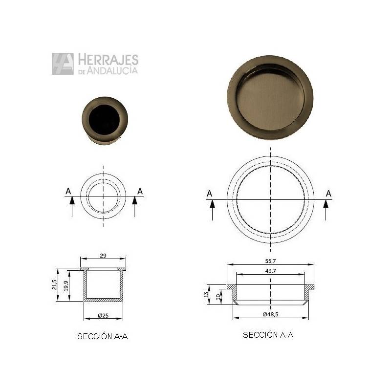 Kit Cazoleta Corredera Cuero | Herrajes de Andalucía