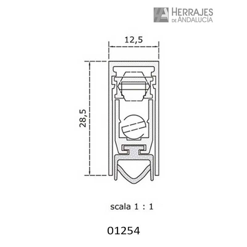 Burlete Modelo 1700 Cortable 35 dB | Herrajes de Andalucía