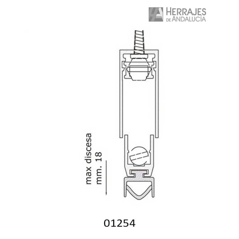 Burlete Modelo 1700 Cortable 35 dB | Herrajes de Andalucía